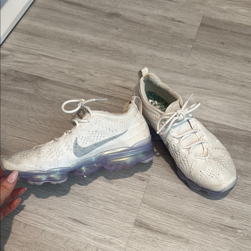 Nike White and Silver Sneakers